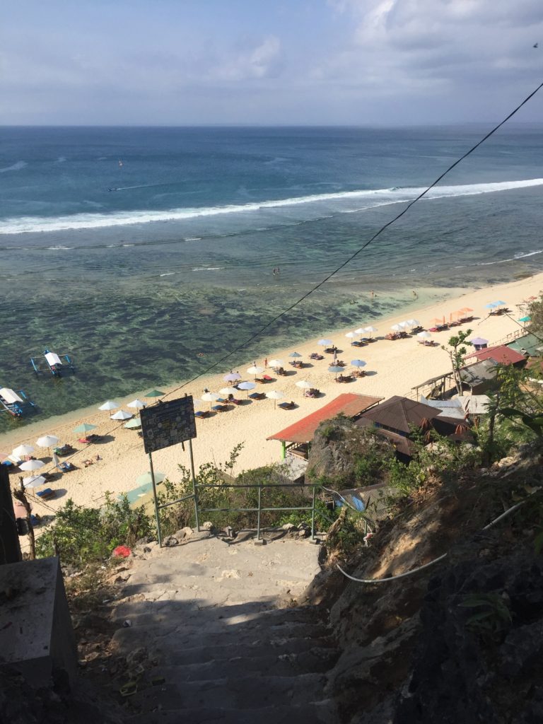 Thomas Beach from the top of the cliff in Uluwatu, Bali