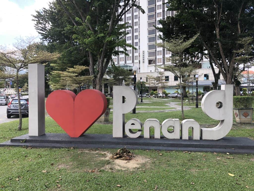 I heart Penang sign in places to visit in Southeast Asia