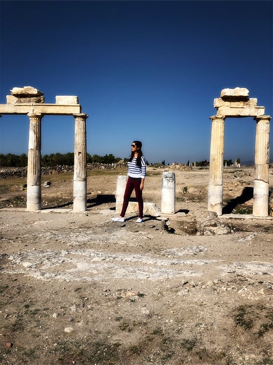 Remains of the gym at Hierapolis Pamukkale solo female travel in Turkey