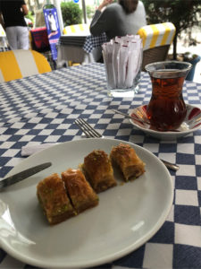 Turkish baklava and tea