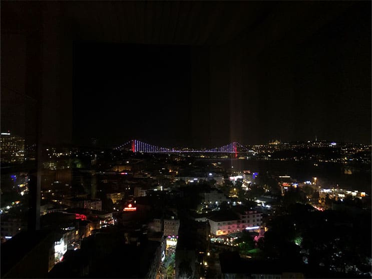 Istanbul nightlife skyline