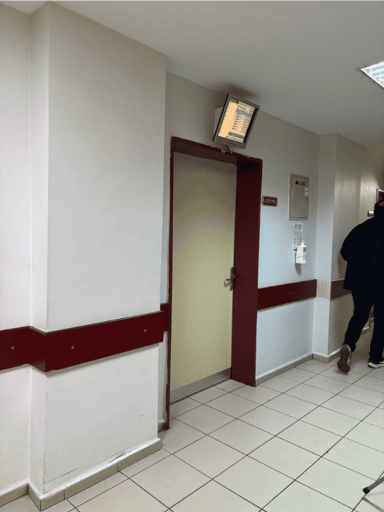 Hospital hallways with doctor offices